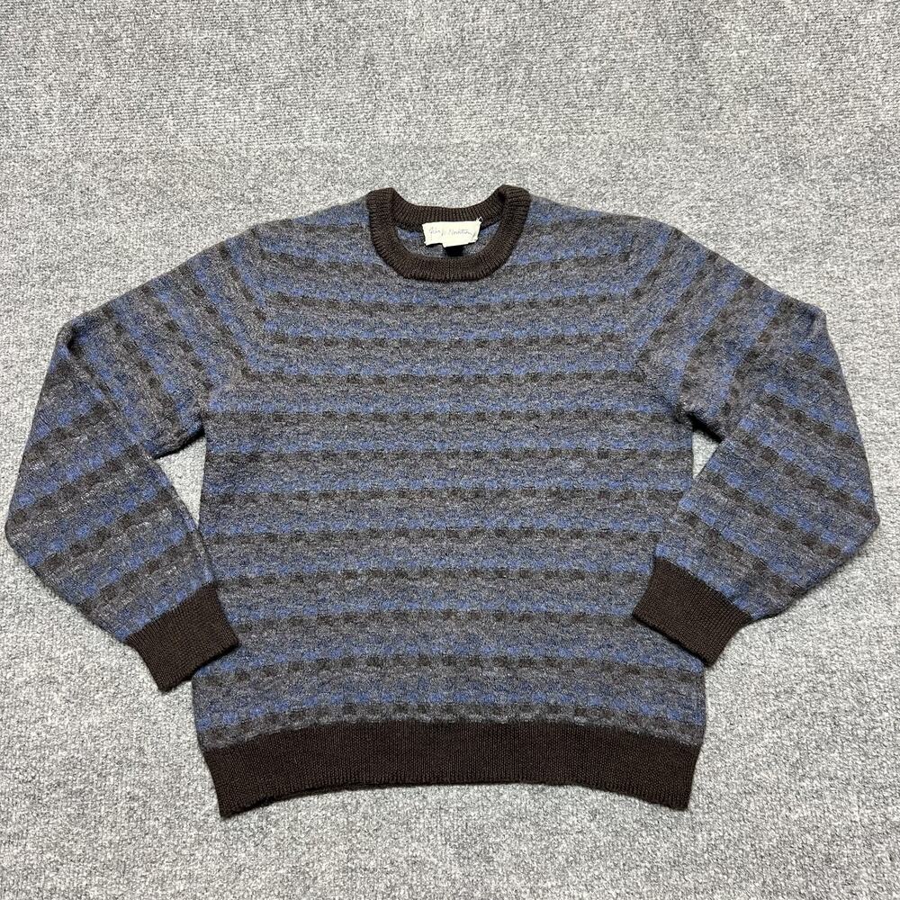 John W. Nordstrom Sweater Womens Medium Merino Wool Stripe Crewneck Pullover